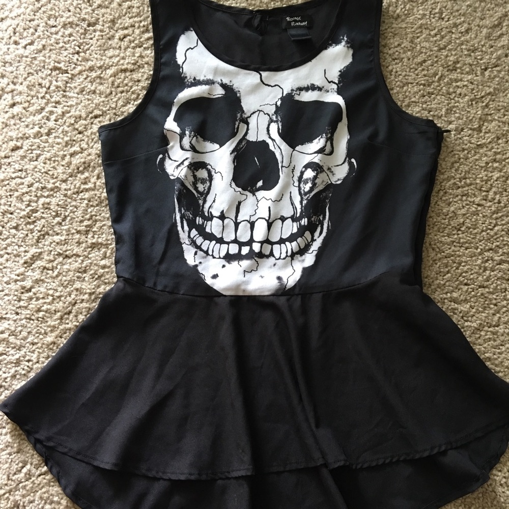 Skull peplum top